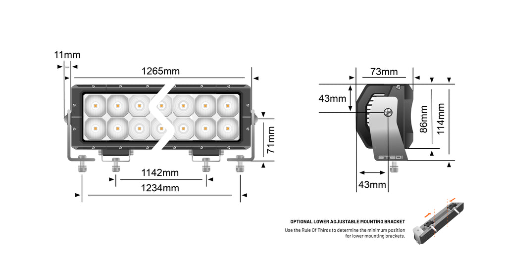 STEDI 50 Inch ST4K 96 LED Double Row Light Bar