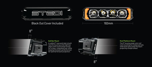 STEDI Sport Plus Single Row 7.5 inch 4 LED Light Bar
