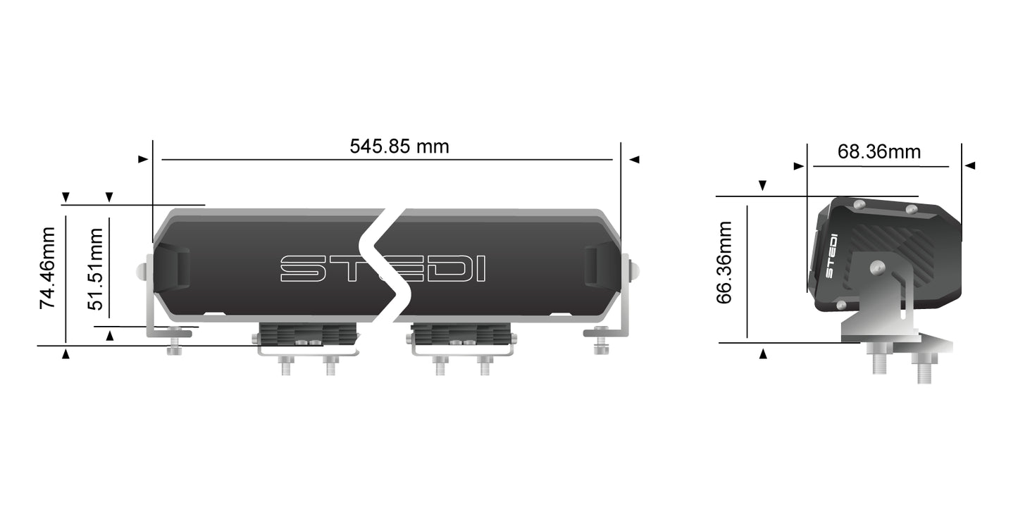 STEDI Sport Plus Single Row 21.5 inch 16 LED Light Bar