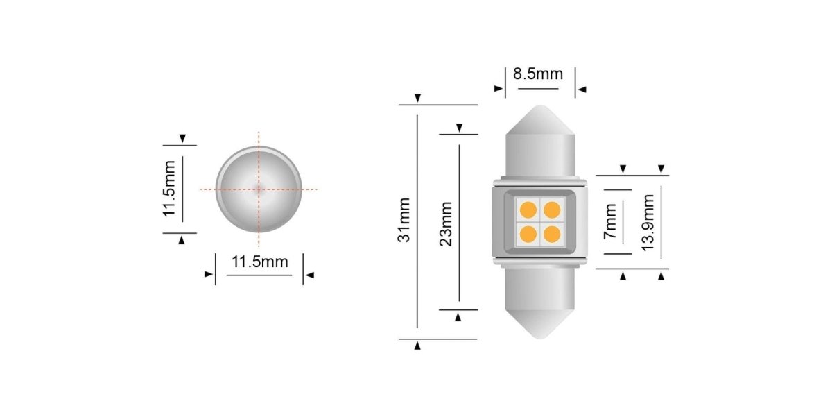 STEDI Festoon 31mm LED Bulbs (Pair)