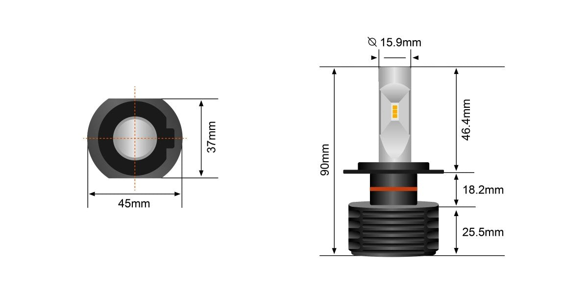 STEDI Motorcycle H7 LED Headlight Upgrade Kit