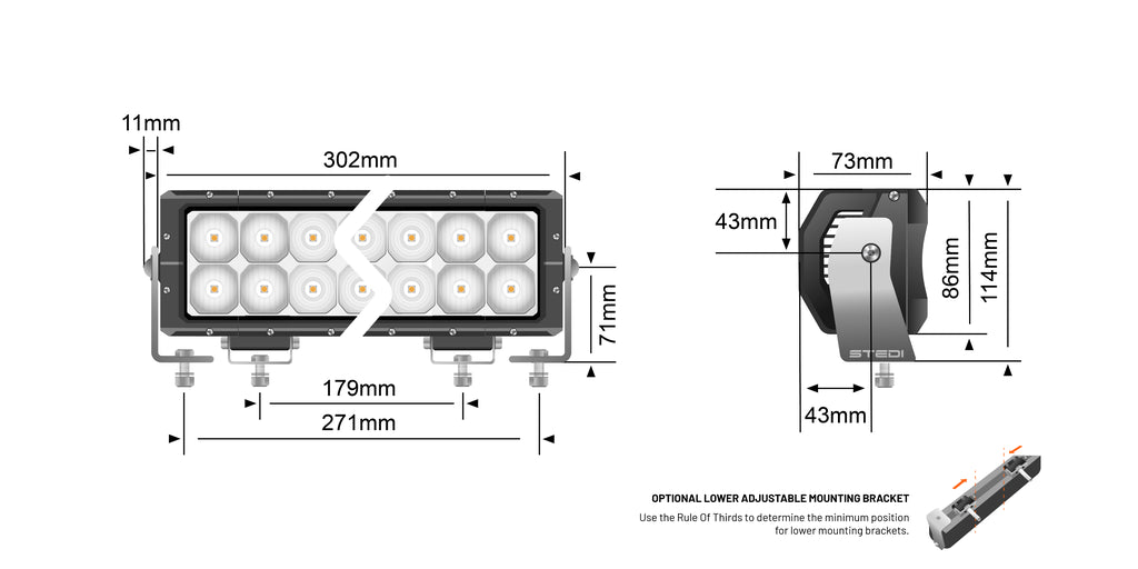STEDI 12 Inch ST4K 20 LED Double Row Bar