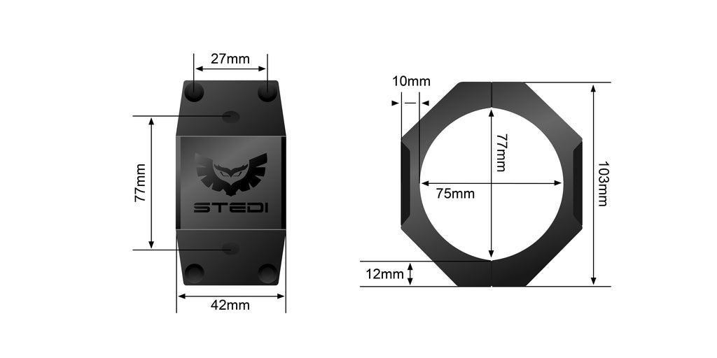 STEDI Hex Bull Bar Tube Mounting Brackets