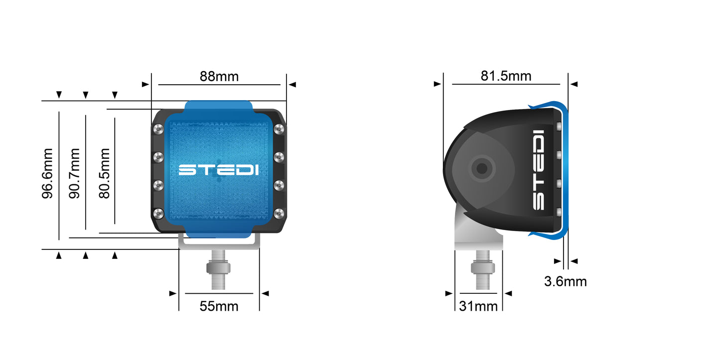 STEDI Black Edition C4 LED Cube Light (diffused)