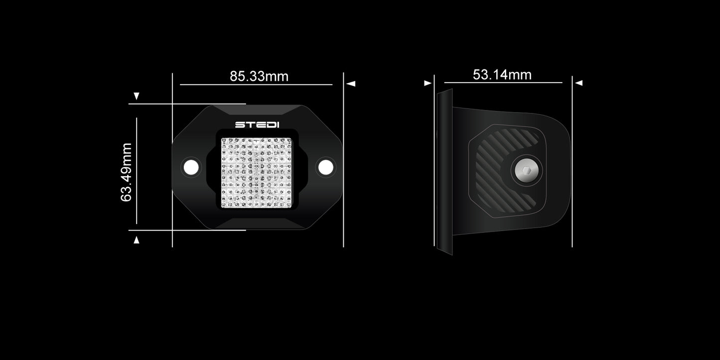 STEDI G1 Black Flush Work Light