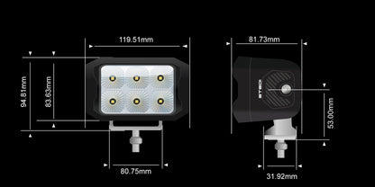 STEDI G6 Black Flood Work Light