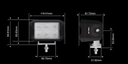 STEDI G6 Black Ultra Flood Work Light