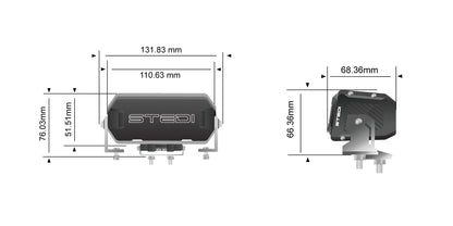 STEDI Sport Plus Single Row 4.3 inch 2 LED Light Bar