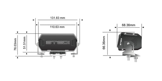 STEDI Sport Plus Single Row 4.3 inch 2 LED Light Bar