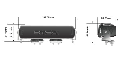 STEDI Sport Plus Single Row 11.5 inch 8 LED Light Bar