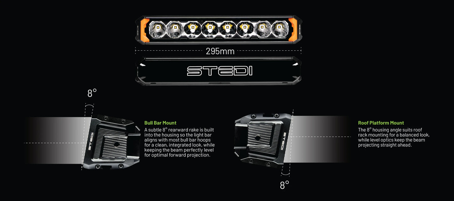 STEDI Sport Plus Single Row 11.5 inch 8 LED Light Bar