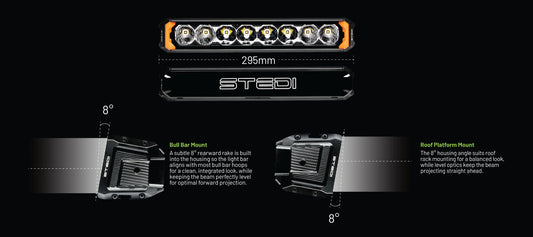 STEDI Sport Plus Single Row 11.5 inch 8 LED Light Bar