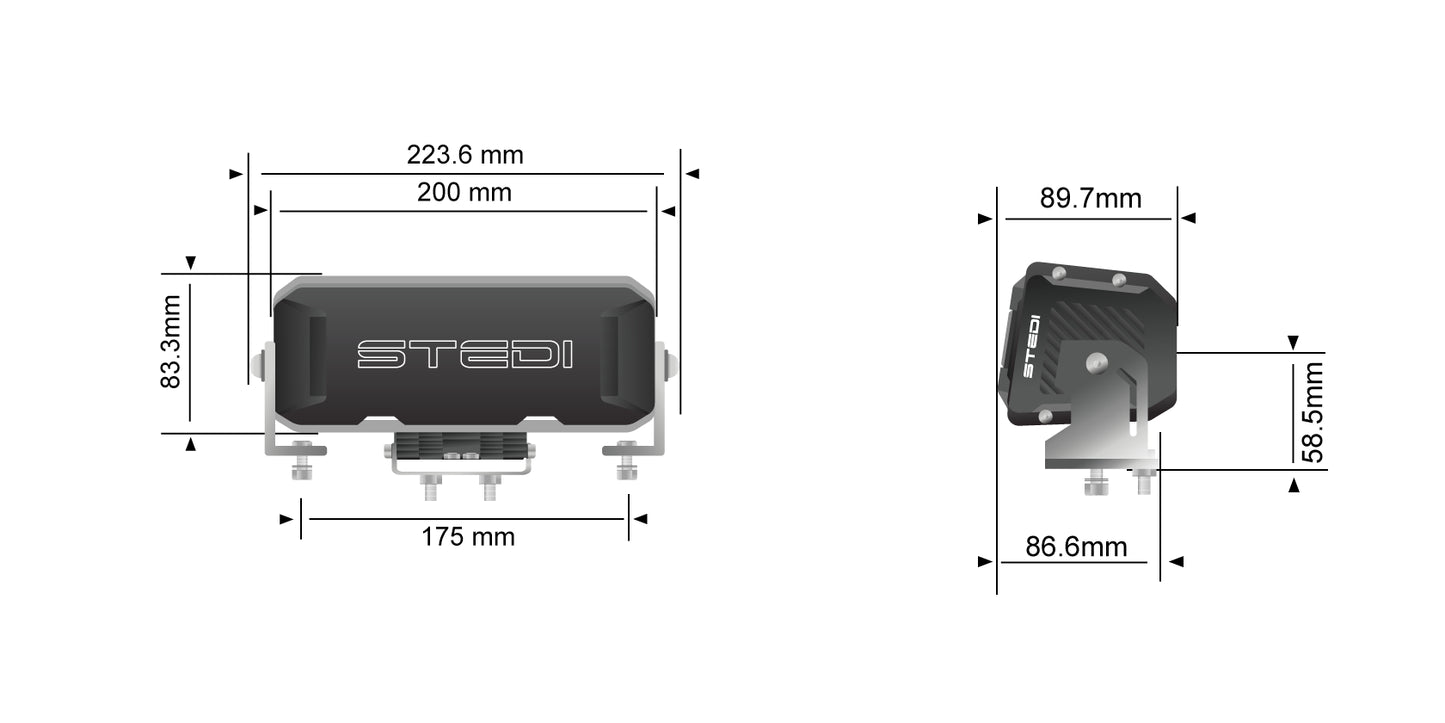 STEDI Sport Plus Double Row 8 inch 12 LED Light Bar