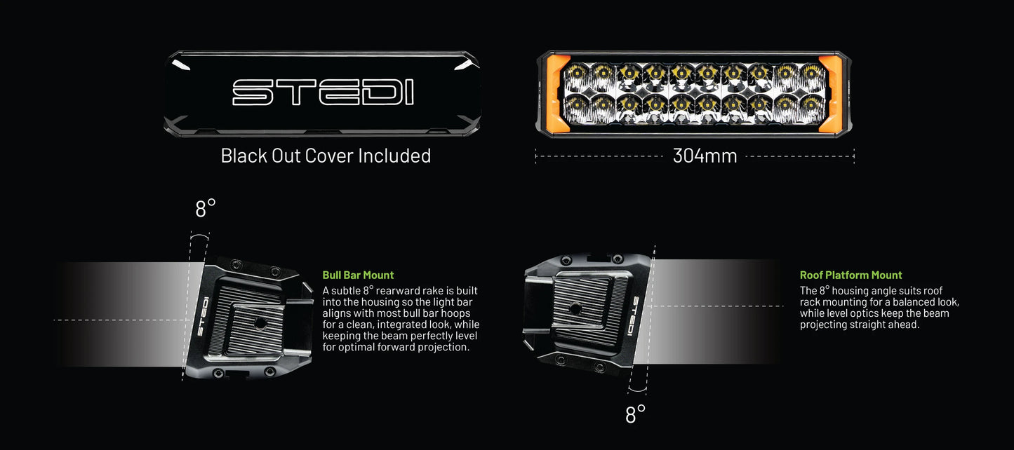 STEDI Sport Plus Double Row 12 inch 20 LED Light Bar