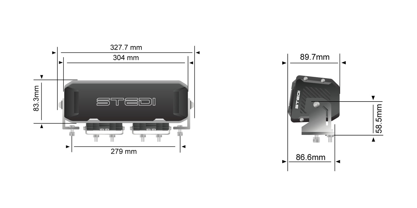STEDI Sport Plus Double Row 12 inch 20 LED Light Bar