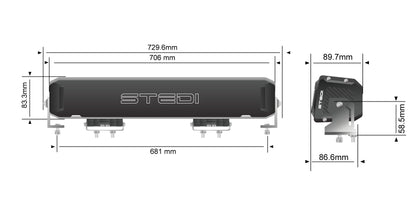 STEDI Sport Plus Double Row 28 inch 52 LED Light Bar