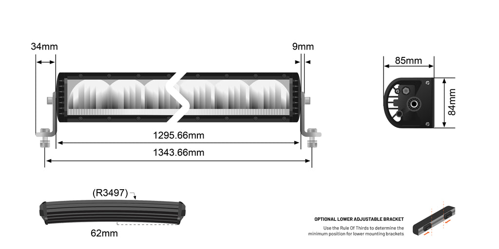 STEDI ST2K Series 51 Inch 20 LED Curved Light Bar