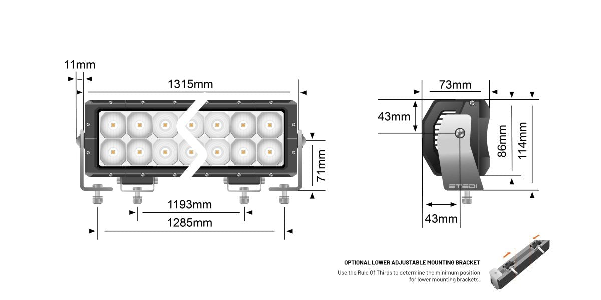 STEDI 52 Inch ST4K 100 LED Double Row Light Bar
