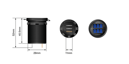 STEDI Dual Display 4x4 Volt & Amp Meter