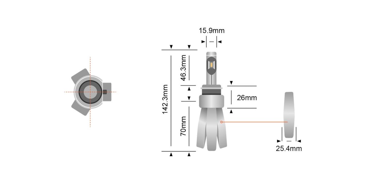 STEDI H7 - 6 Copper Head LED Headlight Globes (Pair)