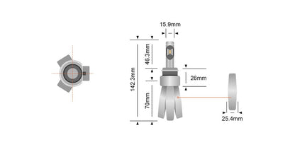 STEDI H7 - 6 Copper Head LED Headlight Globes (Pair)