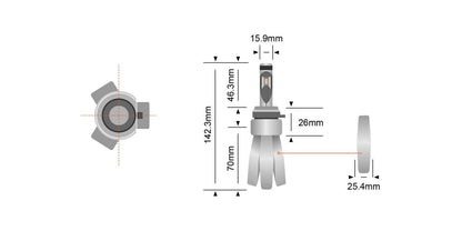 STEDI HIR2 (9012) Copper Head LED Headlight Globes