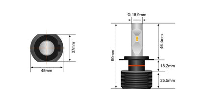 STEDI Motorcycle H7 LED Headlight Upgrade Kit